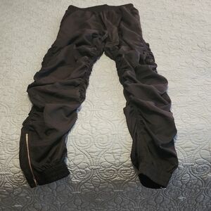 NWOT ZENANA BLACK UNLINED JOGGERS WITH RUCHED DETAIL and ANKLE ZIPPERS